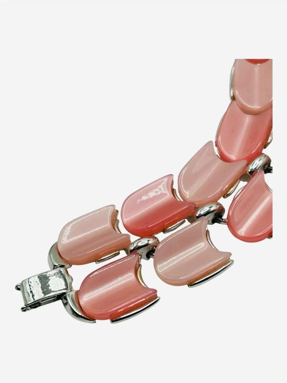 Vintage Lisner Two Tone Pink Moonglow Bracelet